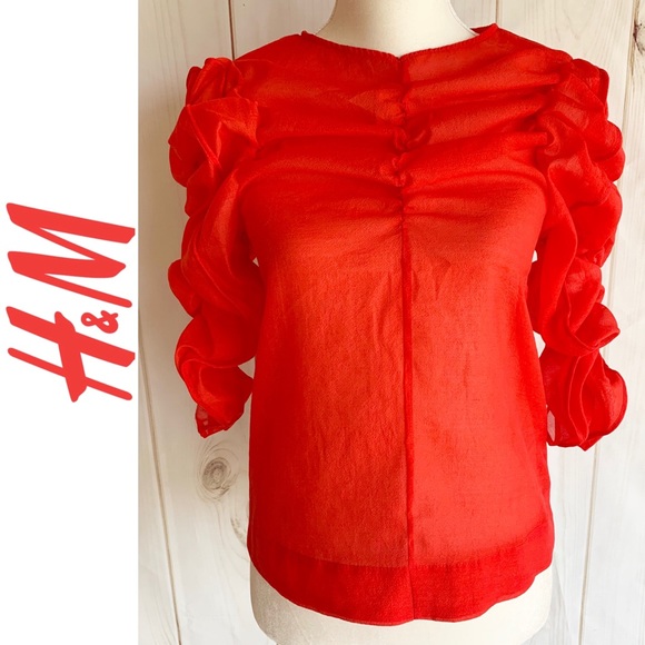 h&m ruffle sleeve top
